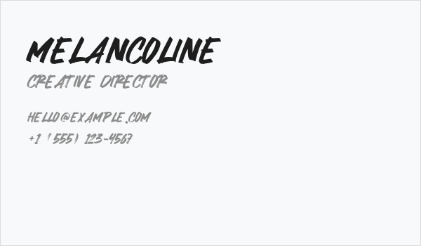 Melancoline Business Card