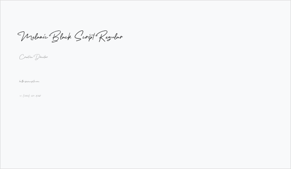 Melanic Black Script Regular Business Card