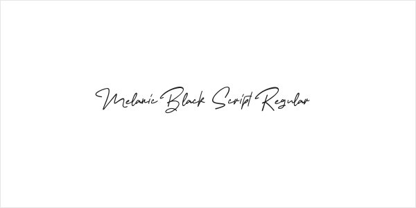 Melanic Black Script Regular Logo