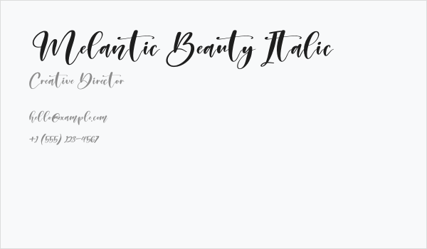 Melantic Beauty Italic Business Card