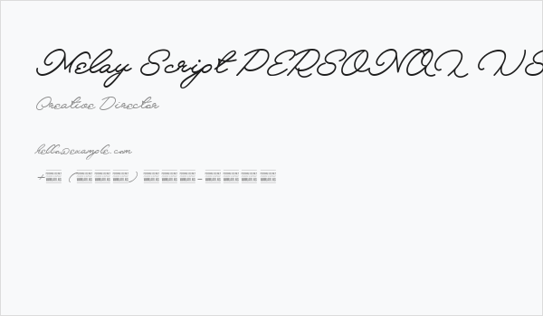 Melay Script PERSONAL USE Business Card