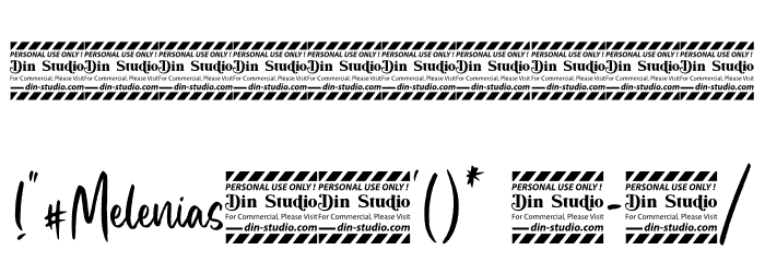 Melenias Personal Use Font OTHER CHARS