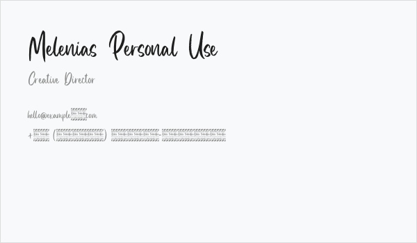 Melenias Personal Use Business Card