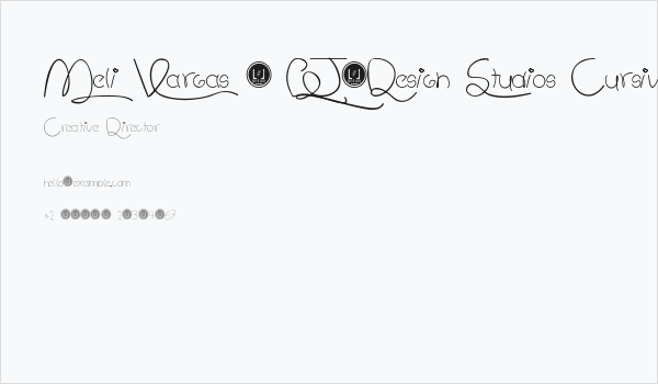 Meli Vargas - LJ-Design Studios Cursiva Business Card