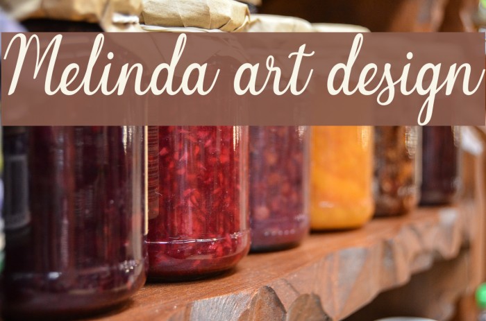 Melinda art design Font examples