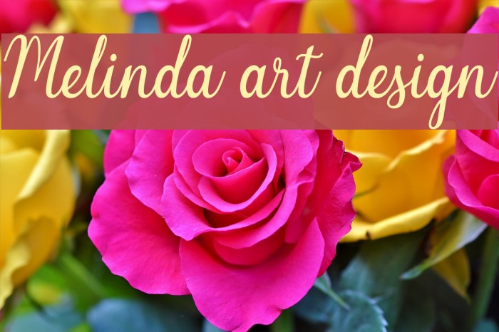 Melinda art design Font examples