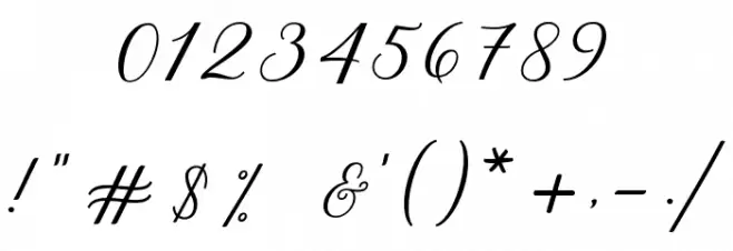 MelindaScript Font OTHER CHARS