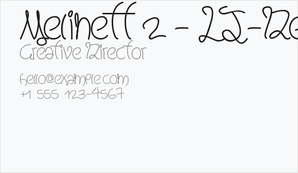 Melinett 2 - LJ-Design Studios Italic Business Card