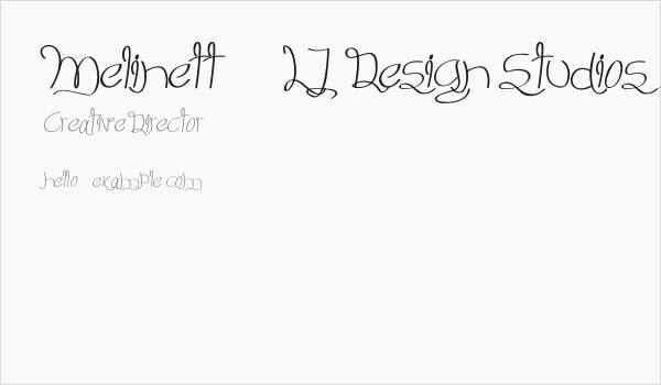 Melinett 3 - LJ-Design Studios Italic Business Card