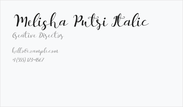 Melisha Putri Italic Business Card