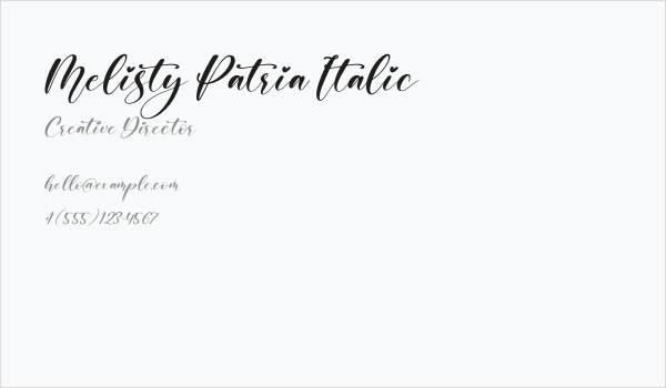 Melisty Patria Italic Business Card