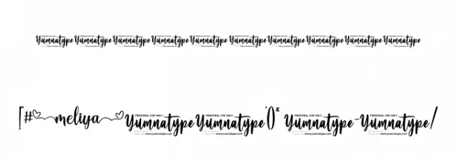 Meliya Personal Use Font OTHER CHARS