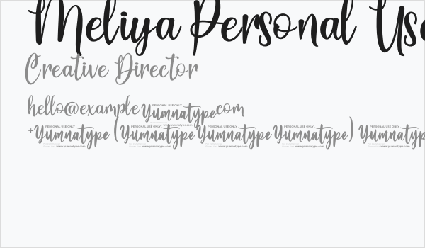 Meliya Personal Use Business Card