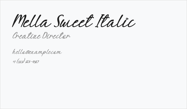 Mella Sweet Italic Business Card