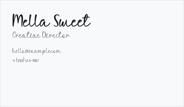 Mella Sweet Business Card