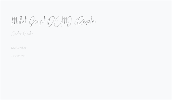 Mellati Script DEMO Regular Business Card
