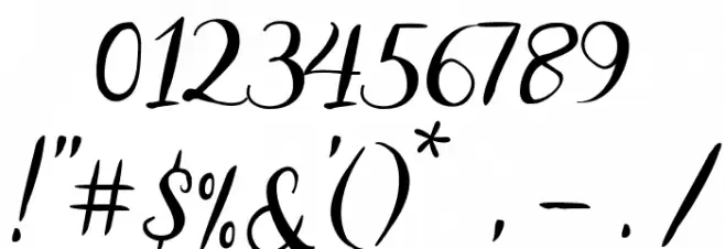 MellianaScript Font Alte caractere