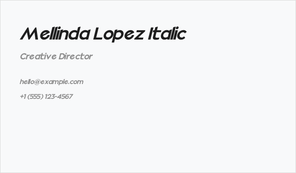 Mellinda Lopez Italic Business Card