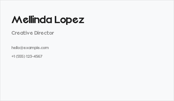 Mellinda Lopez Business Card