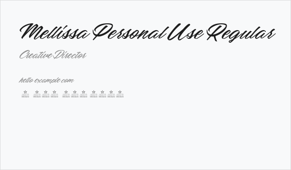 Mellissa Personal Use Regular Business Card