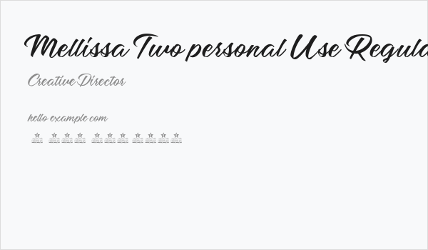 Mellissa Two personal Use Regular Business Card