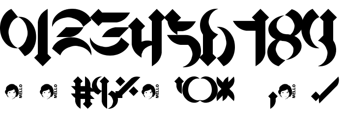 Mellogothic Font OTHER CHARS