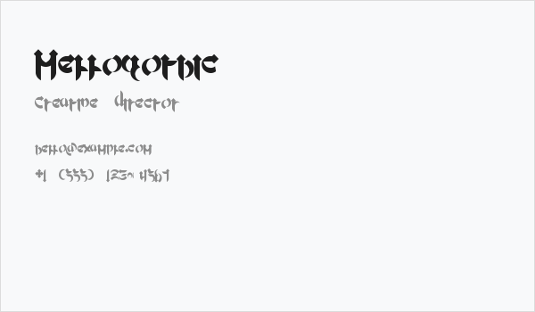 Mellogothic Business Card