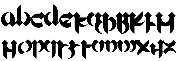 Mellogothic Font LOWERCASE