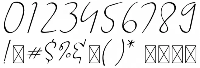 MellyThoughtieRegular Font OTHER CHARS