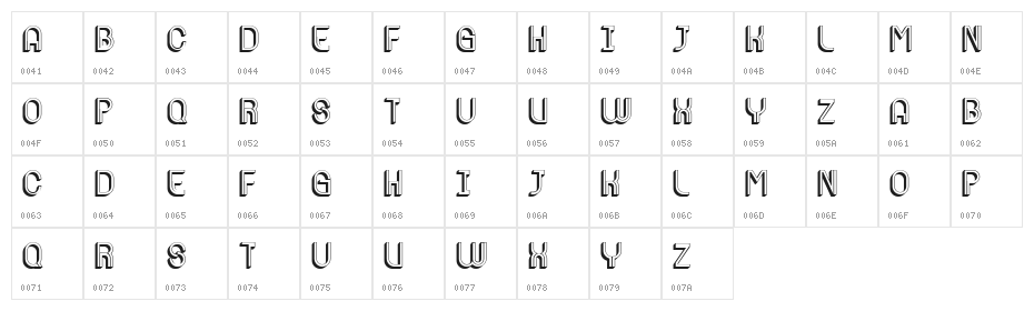 Melodia Regular Character Map
