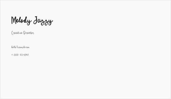 Melody Jazzy Business Card