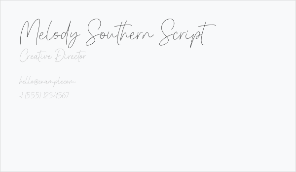 Melody Southern Script Business Card