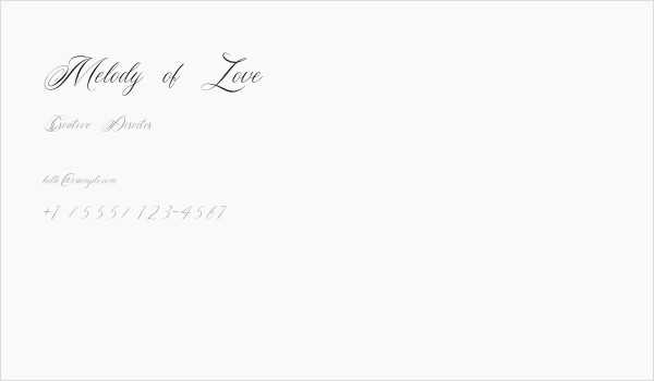 Melody of Love Business Card