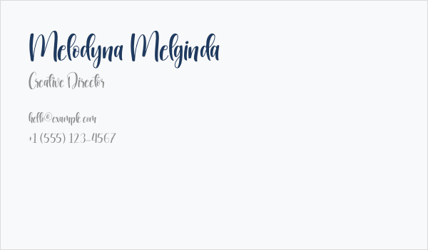 Melodyna Melginda Business Card