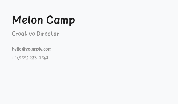 Melon Camp Business Card