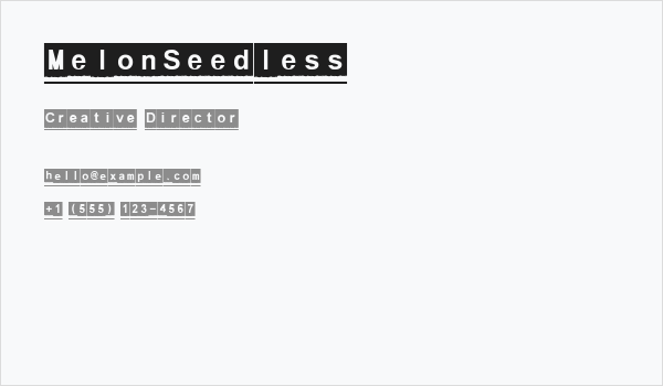 MelonSeedless Business Card
