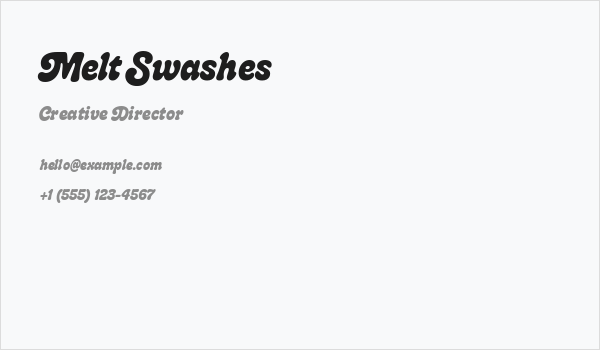Melt Swashes Business Card