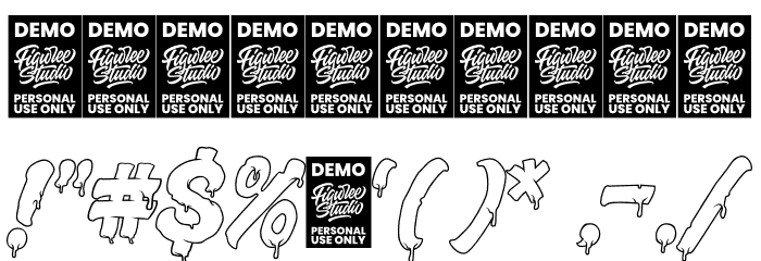 Melted Brain Outline Demo Font Alte caractere