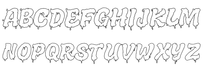 Melted Brain Outline Demo Font Litere mari