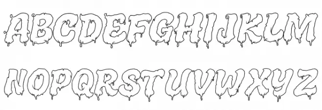 Melted Brain Outline Demo Font UPPERCASE