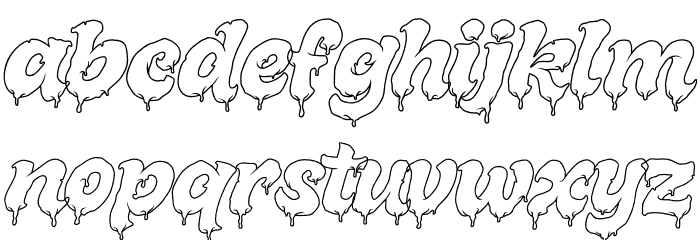Melted Brain Outline Demo Font Litere mici