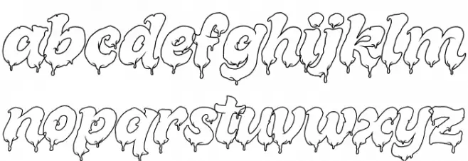 Melted Brain Outline Demo Font LOWERCASE