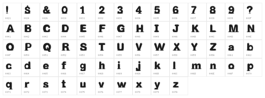 Melted_Crystal Character Map