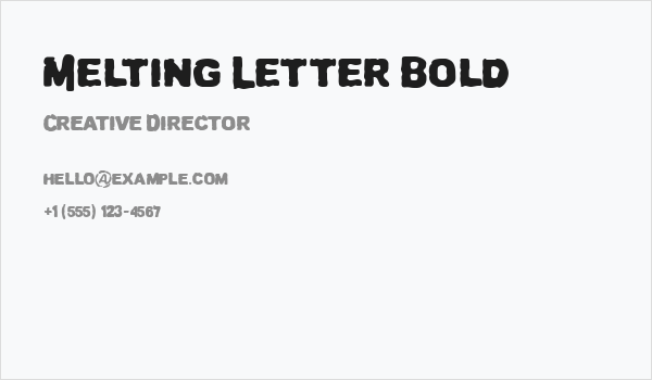 Melting Letter Bold Business Card