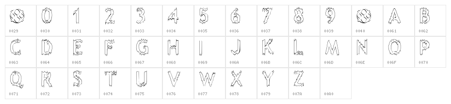 Melting Outline Character Map