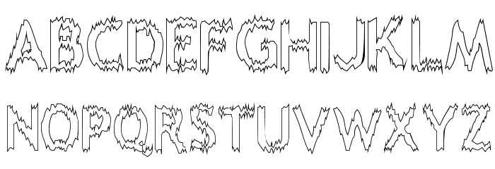 Melting Outline Font LOWERCASE