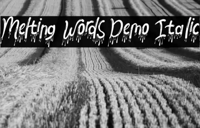 Melting Words Demo Italic Font examples