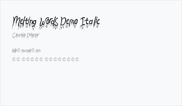 Melting Words Demo Italic Business Card