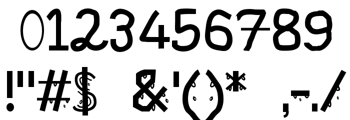 MeltingRegular Font OTHER CHARS
