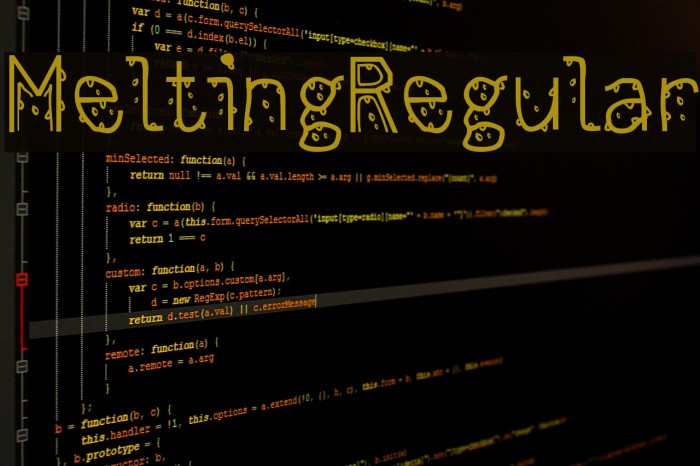 MeltingRegular Font examples